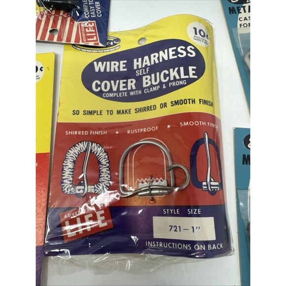 12x Vintage Sewing Lot Buckle Cover Kit E-z Belt Set Contour Metal Wire Harness - Picture 5 of 16